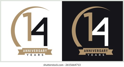 anniversary logotype vector with brown and white color for special celebration day