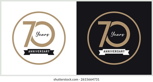 anniversary logotype vector with brown and white color for special celebration day