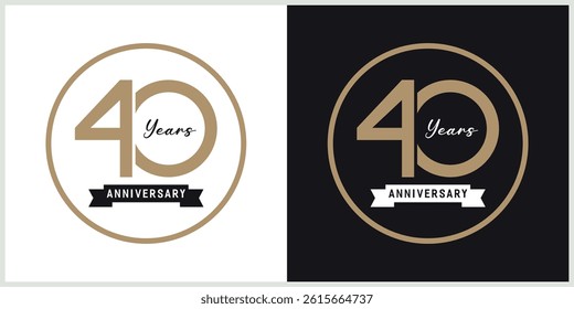 anniversary logotype vector with brown and white color for special celebration day