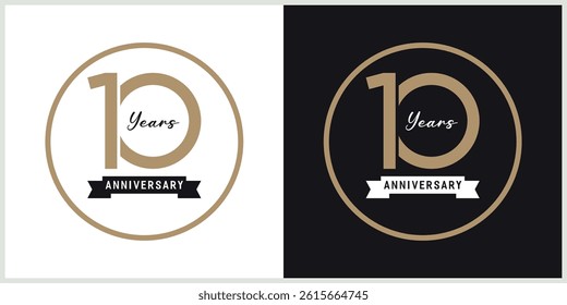 anniversary logotype vector with brown and white color for special celebration day