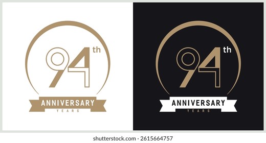 anniversary logotype vector with brown and white color for special celebration day