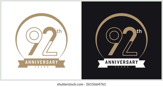 anniversary logotype vector with brown and white color for special celebration day