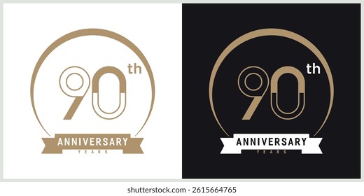 anniversary logotype vector with brown and white color for special celebration day
