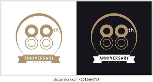 anniversary logotype vector with brown and white color for special celebration day