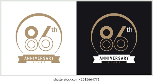anniversary logotype vector with brown and white color for special celebration day
