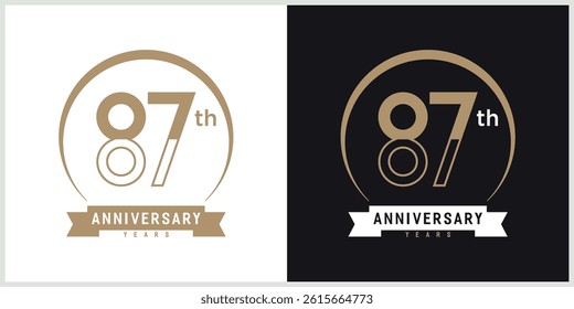 anniversary logotype vector with brown and white color for special celebration day