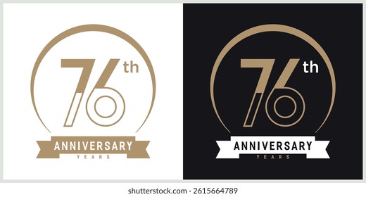 anniversary logotype vector with brown and white color for special celebration day