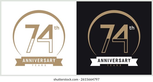anniversary logotype vector with brown and white color for special celebration day