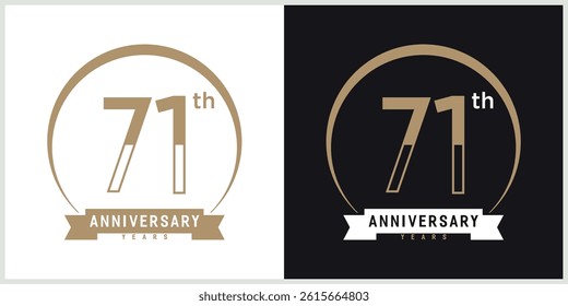 anniversary logotype vector with brown and white color for special celebration day