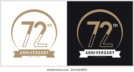anniversary logotype vector with brown and white color for special celebration day