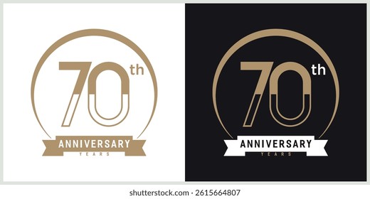 anniversary logotype vector with brown and white color for special celebration day