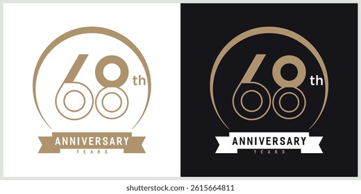 anniversary logotype vector with brown and white color for special celebration day