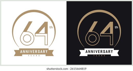 anniversary logotype vector with brown and white color for special celebration day