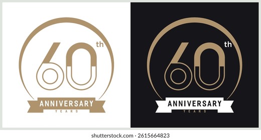 anniversary logotype vector with brown and white color for special celebration day
