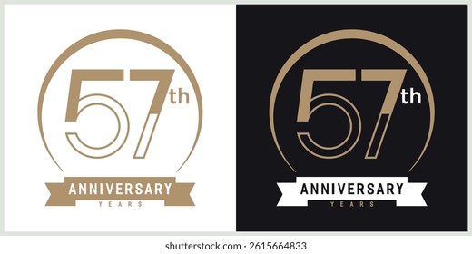 anniversary logotype vector with brown and white color for special celebration day