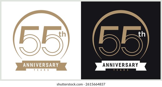 anniversary logotype vector with brown and white color for special celebration day
