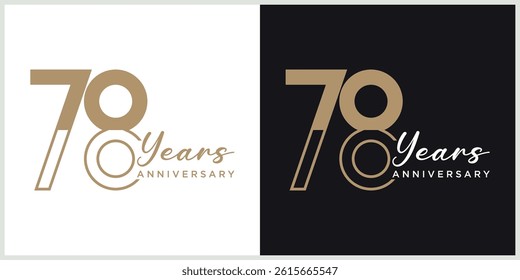 anniversary logotype vector with brown and white color for special celebration day
