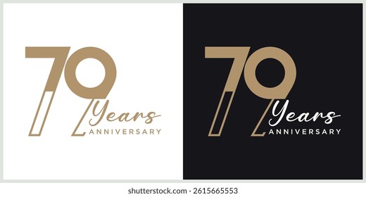 anniversary logotype vector with brown and white color for special celebration day