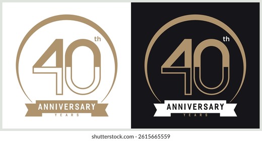 anniversary logotype vector with brown and white color for special celebration day