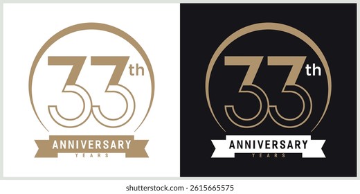anniversary logotype vector with brown and white color for special celebration day