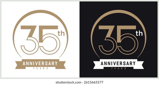 anniversary logotype vector with brown and white color for special celebration day