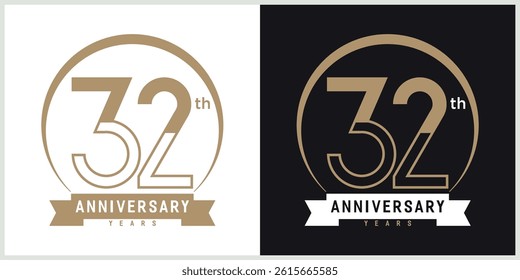 anniversary logotype vector with brown and white color for special celebration day