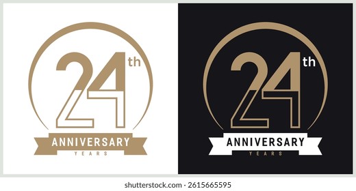 anniversary logotype vector with brown and white color for special celebration day