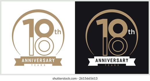 anniversary logotype vector with brown and white color for special celebration day