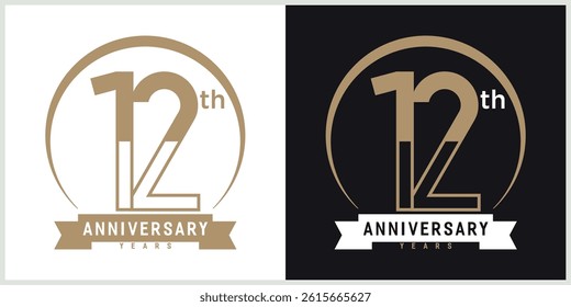 anniversary logotype vector with brown and white color for special celebration day