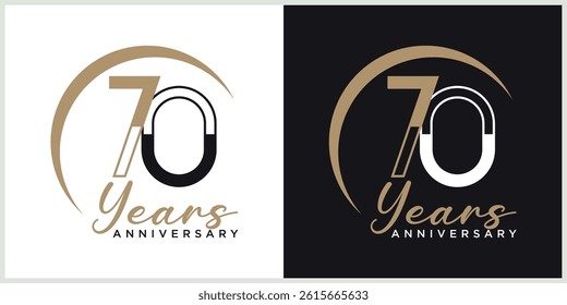 anniversary logotype vector with brown and white color for special celebration day