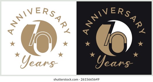 anniversary logotype vector with brown and white color for special celebration day