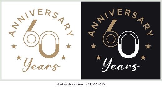 anniversary logotype vector with brown and white color for special celebration day