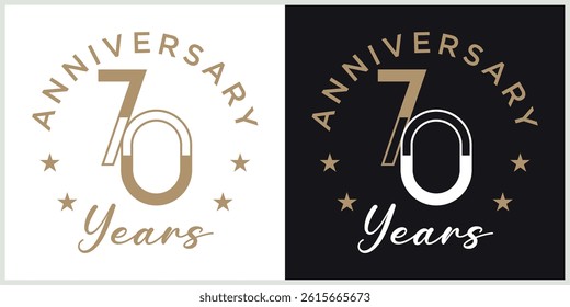 anniversary logotype vector with brown and white color for special celebration day