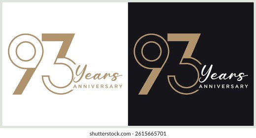 anniversary logotype vector with brown and white color for special celebration day