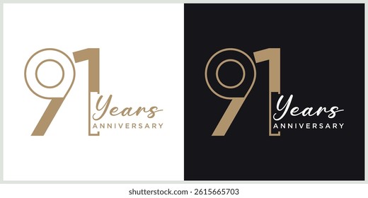 anniversary logotype vector with brown and white color for special celebration day