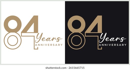 anniversary logotype vector with brown and white color for special celebration day