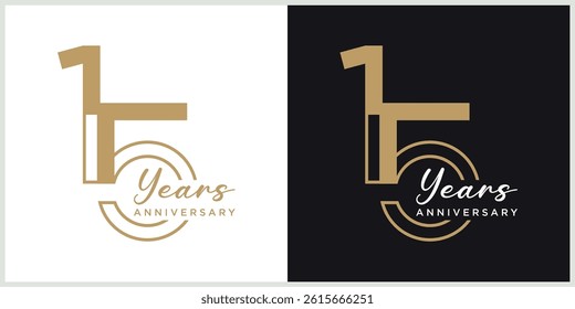 anniversary logotype vector with brown and white color for special celebration day