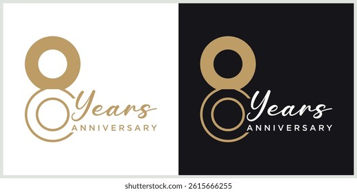 anniversary logotype vector with brown and white color for special celebration day