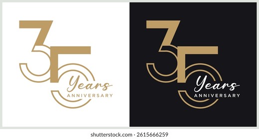anniversary logotype vector with brown and white color for special celebration day