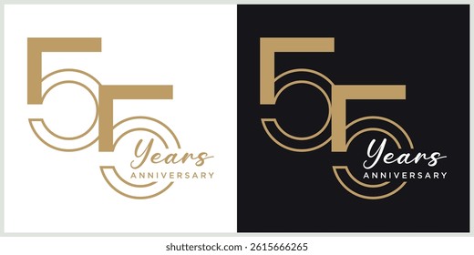 anniversary logotype vector with brown and white color for special celebration day