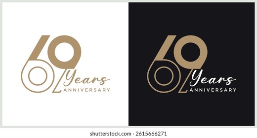 anniversary logotype vector with brown and white color for special celebration day