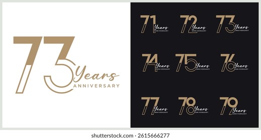 anniversary logotype vector with brown and white color for special celebration day