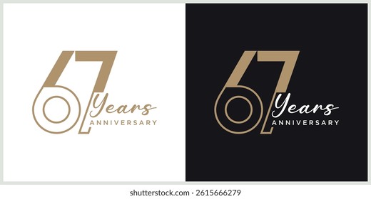 anniversary logotype vector with brown and white color for special celebration day