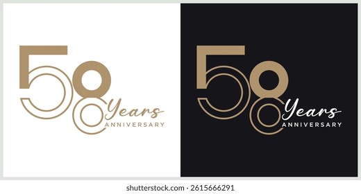 anniversary logotype vector with brown and white color for special celebration day