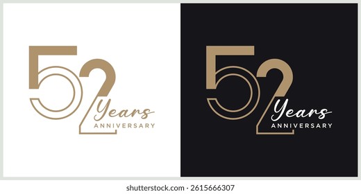 anniversary logotype vector with brown and white color for special celebration day