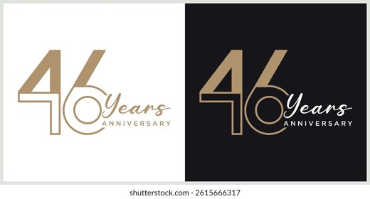 anniversary logotype vector with brown and white color for special celebration day