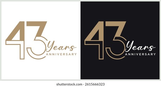 anniversary logotype vector with brown and white color for special celebration day