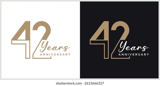 anniversary logotype vector with brown and white color for special celebration day