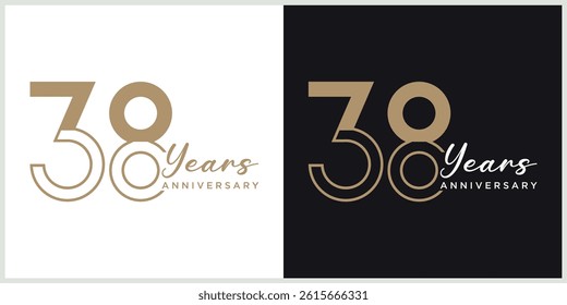 anniversary logotype vector with brown and white color for special celebration day