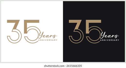 anniversary logotype vector with brown and white color for special celebration day